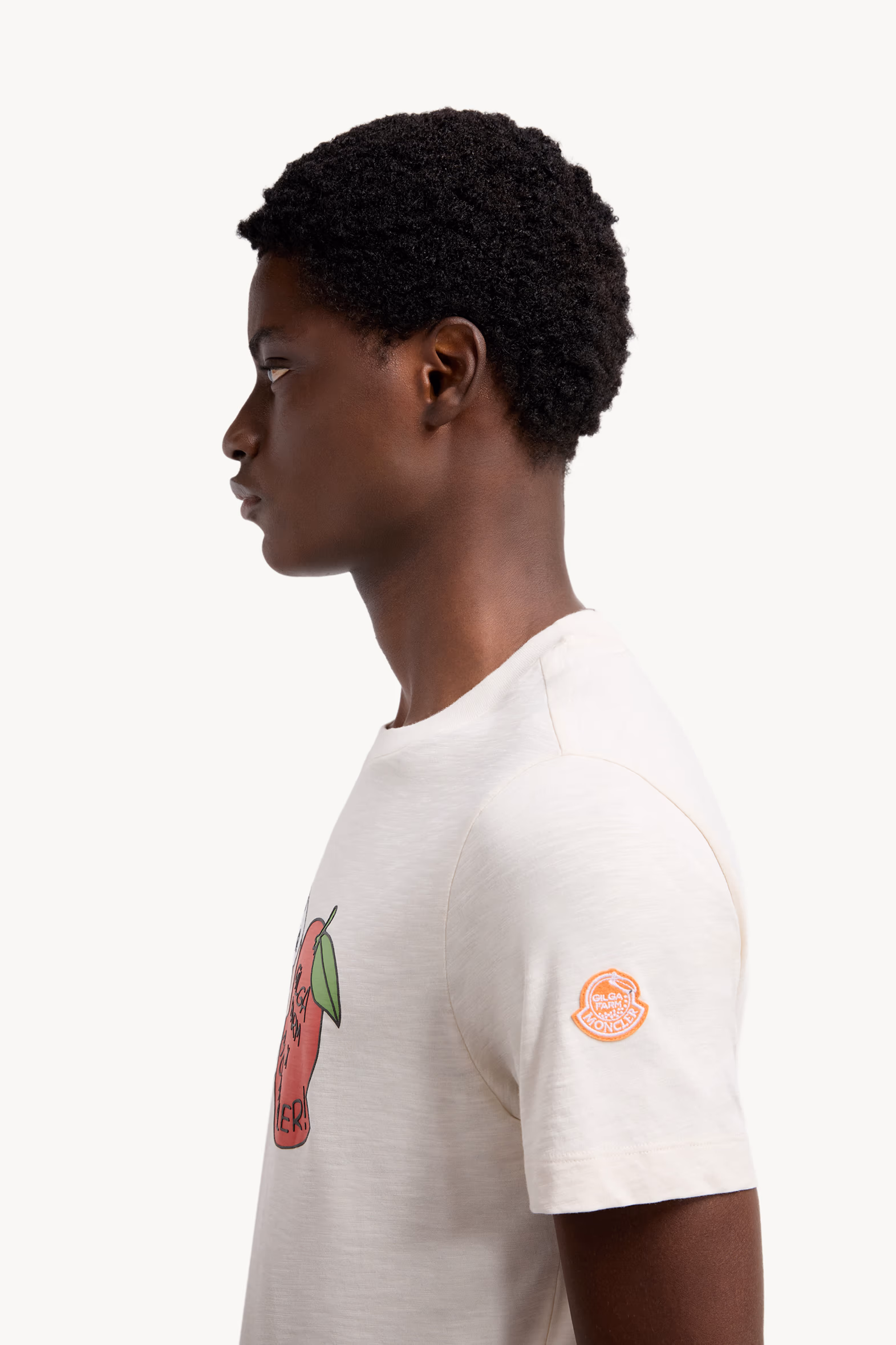 T-shirt en coton Moncler x Gilga Farm Designed by Donald Glover Hommes Blanc Ivoire Moncler 4